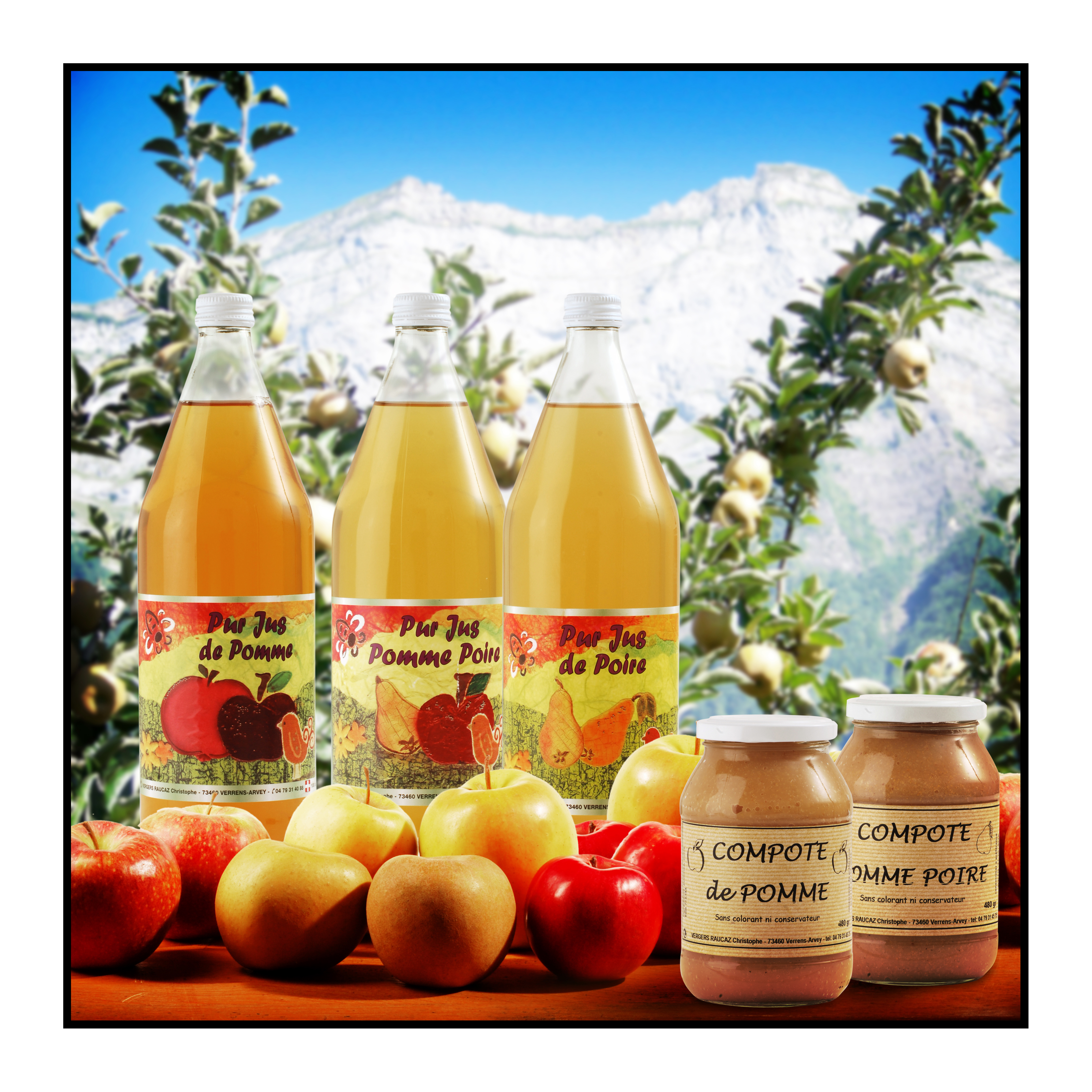 jus de pomme- compote - fruits-Pommes bio- locales- arboriculteur- ferme-magasin de producteurs - Gilly sur Isère / Albertville- savoie - terroir